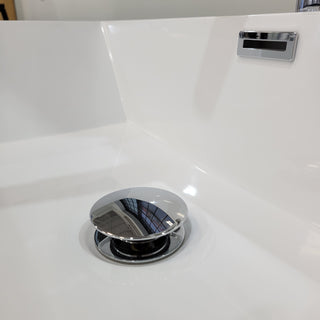 42" Cement Freestanding Bathroom Vanity with White Polymarble Countertop