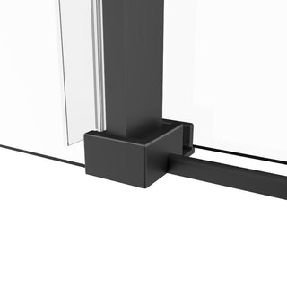 60"W x 36"D x 79"H x 8mm Reversible Sliding Shower Door Square Design Hardware in Black with 36" Side Panel - Golden Elite Deco