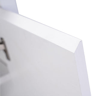 30" White Oak Freestanding Single Sink Bathroom Vanity with White Ceramic Countertop - Golden Elite Deco