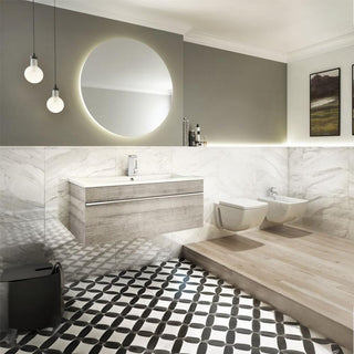 42" Soho Light Grey Wall Mount Single Sink Bathroom Vanity with White Acrylic Countertop : Trough - Golden Elite Deco