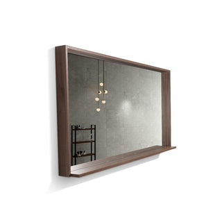 60" Allier Mirror with Shelf - Walnut - Golden Elite Deco