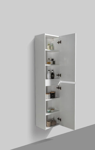 Bathroom Side Cabinet - Glossy White - Golden Elite Deco