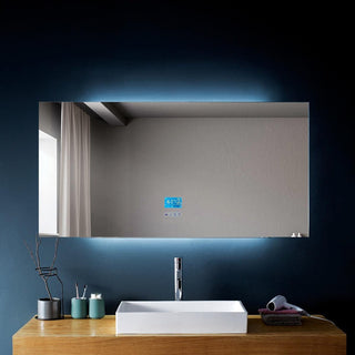 60" LED Touch Screen Mirror with Integrated Bluetooth - Golden Elite Deco