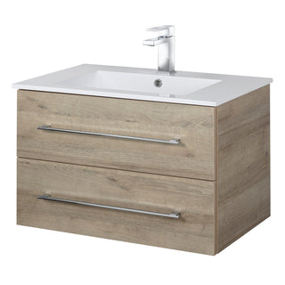 30" Organic Wall Mount Single Sink Bathroom Vanity with White Acrylic Countertop : Kato - Golden Elite Deco