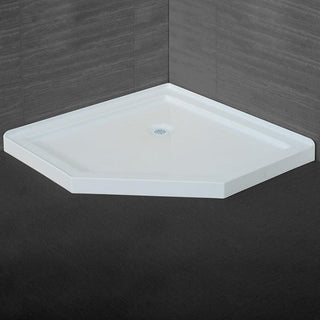Shower Base Acrylic - 36" x 36" - 2 Wall Corner Setup - White - Golden Elite Deco