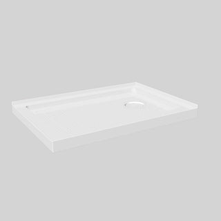 Shower Base Acrylic 48" x 32" - 2 Wall Setup - Right Drain - White - Golden Elite Deco