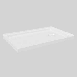 Shower Base Acrylic 60" x 36" - 2 Wall Setup - Right Drain - White - Golden Elite Deco