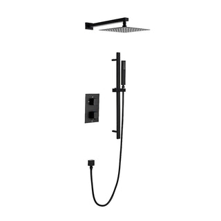 Bathroom Shower Set - Barbados - Matte Black - 2 Function Thermostatic - Golden Elite Deco