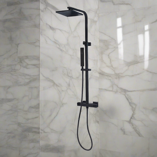 Bathroom Shower Column - Quadro - Black - Thermostatic