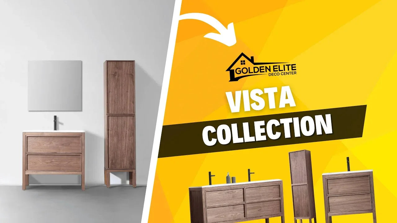 Vista Collection in Natural Walnut: Elegant Bathroom Storage Meets Timeless Design