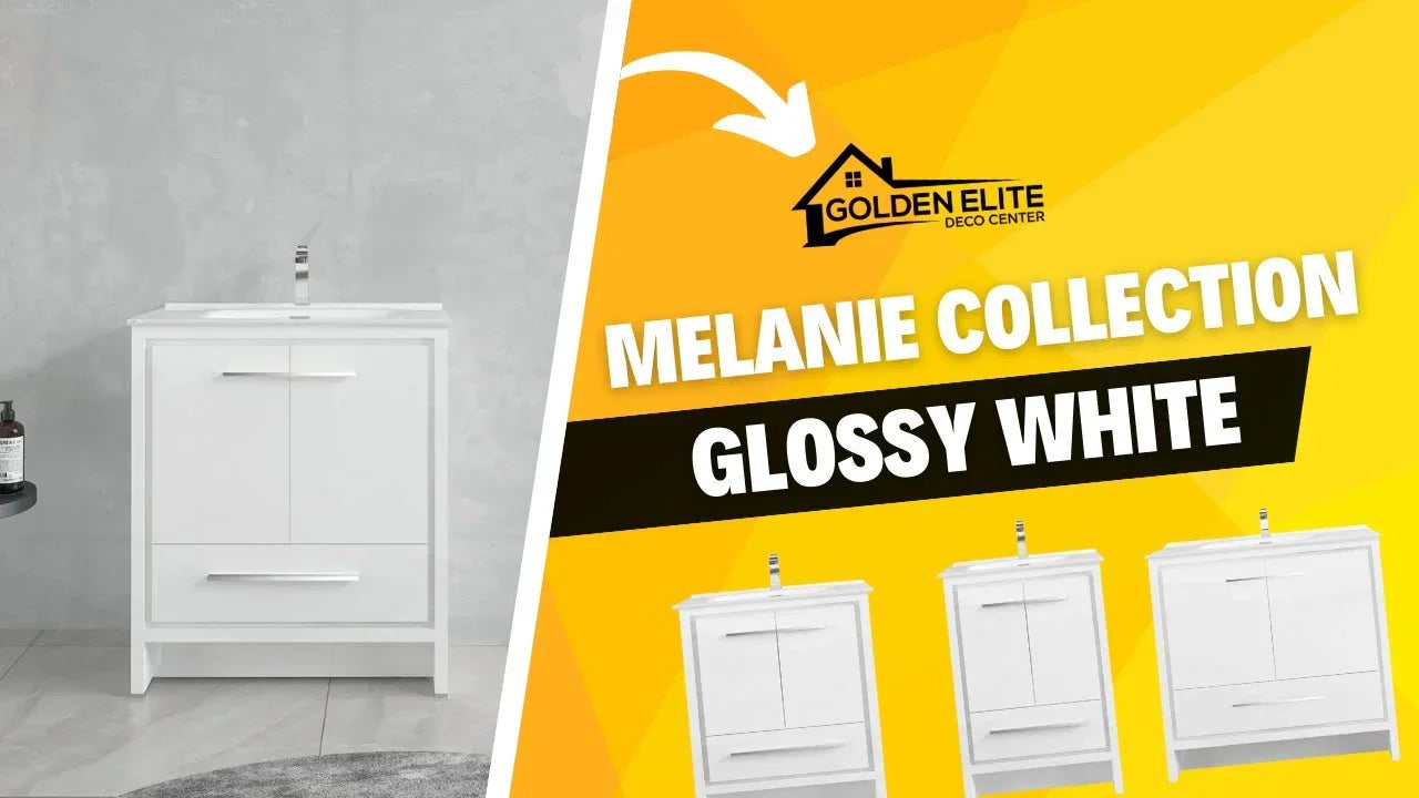 Melanie Collection in Glossy White: Modern Bathroom Vanities That Transform Your Space