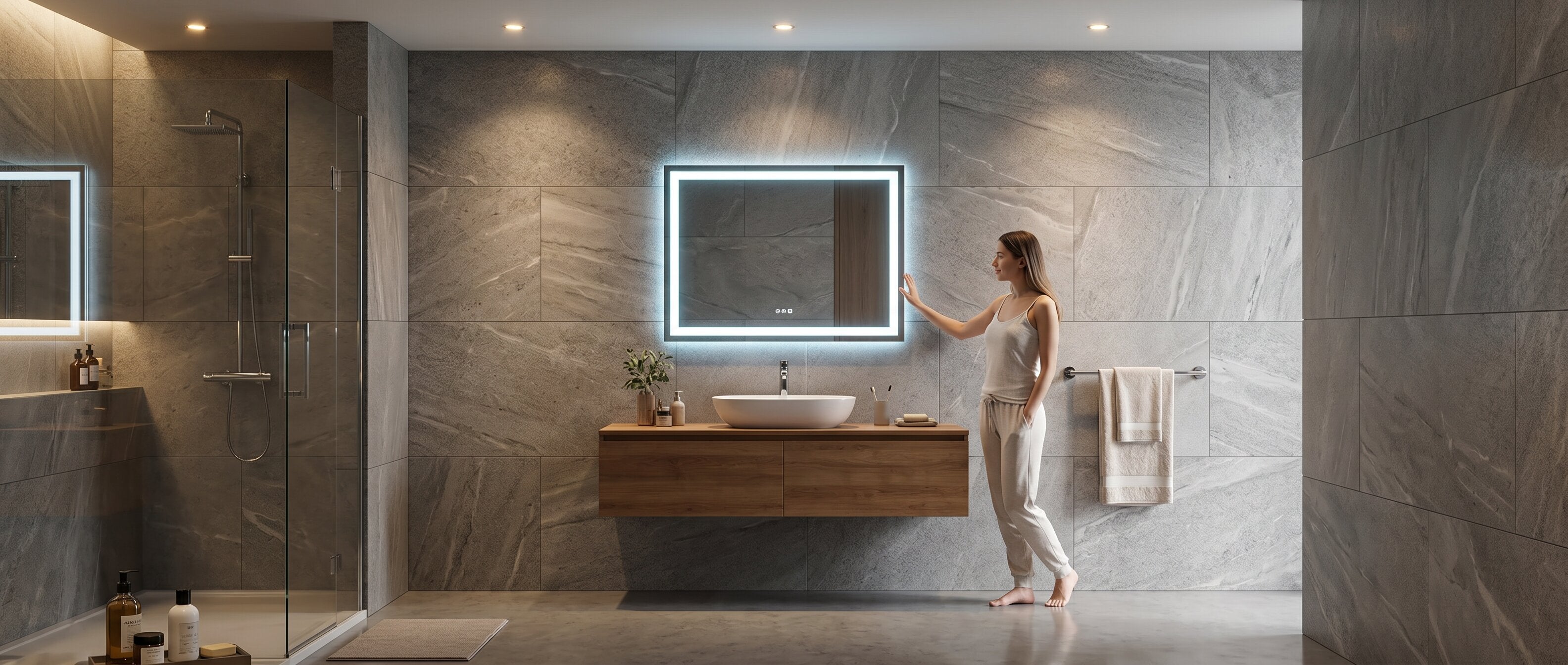 36 to 42 Inch LED Bathroom Mirrors