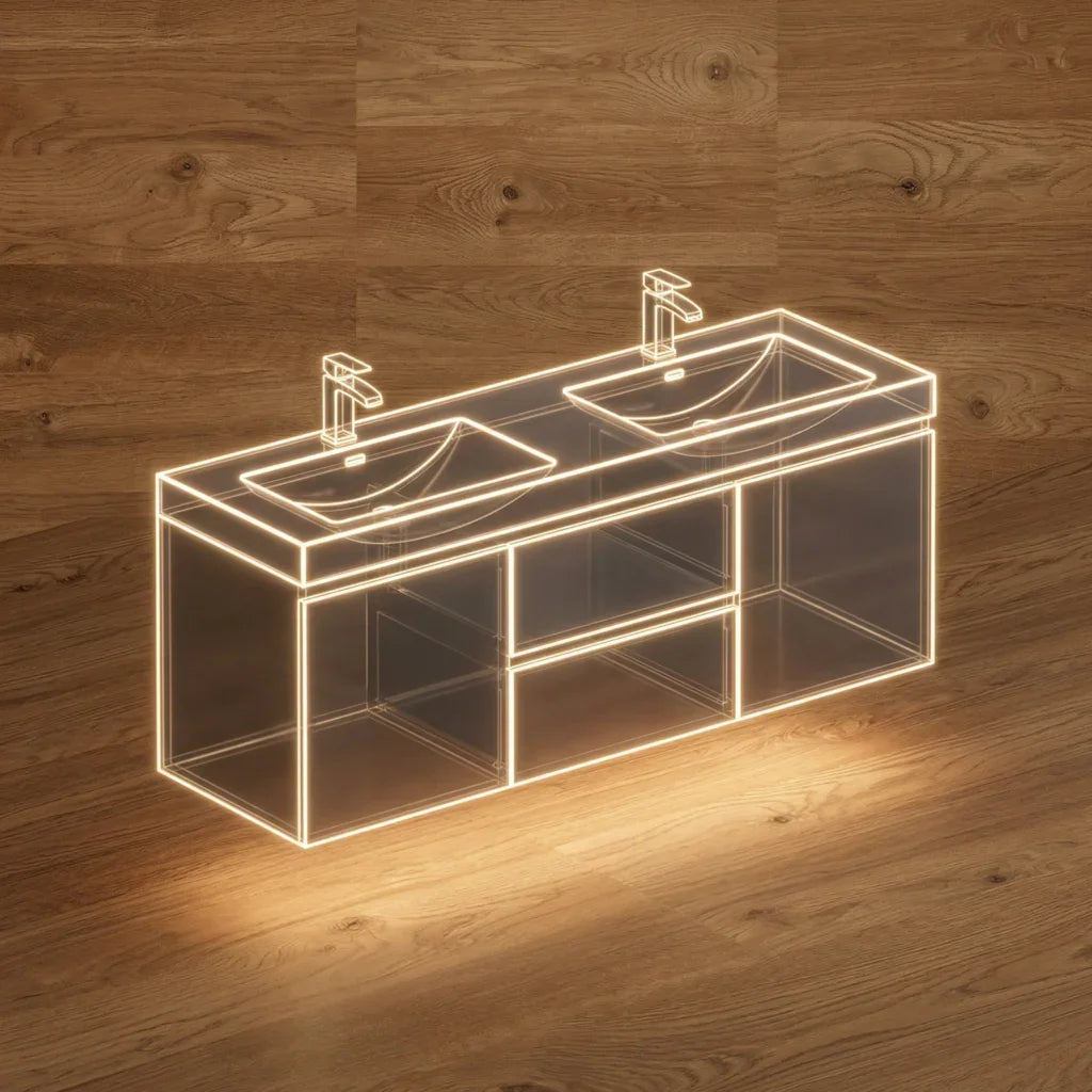 Oak Textured Bathroom Vanities