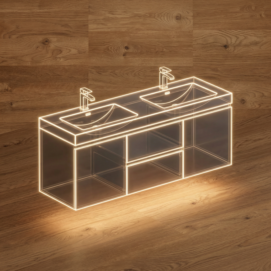 Oak Textured Bathroom Vanities