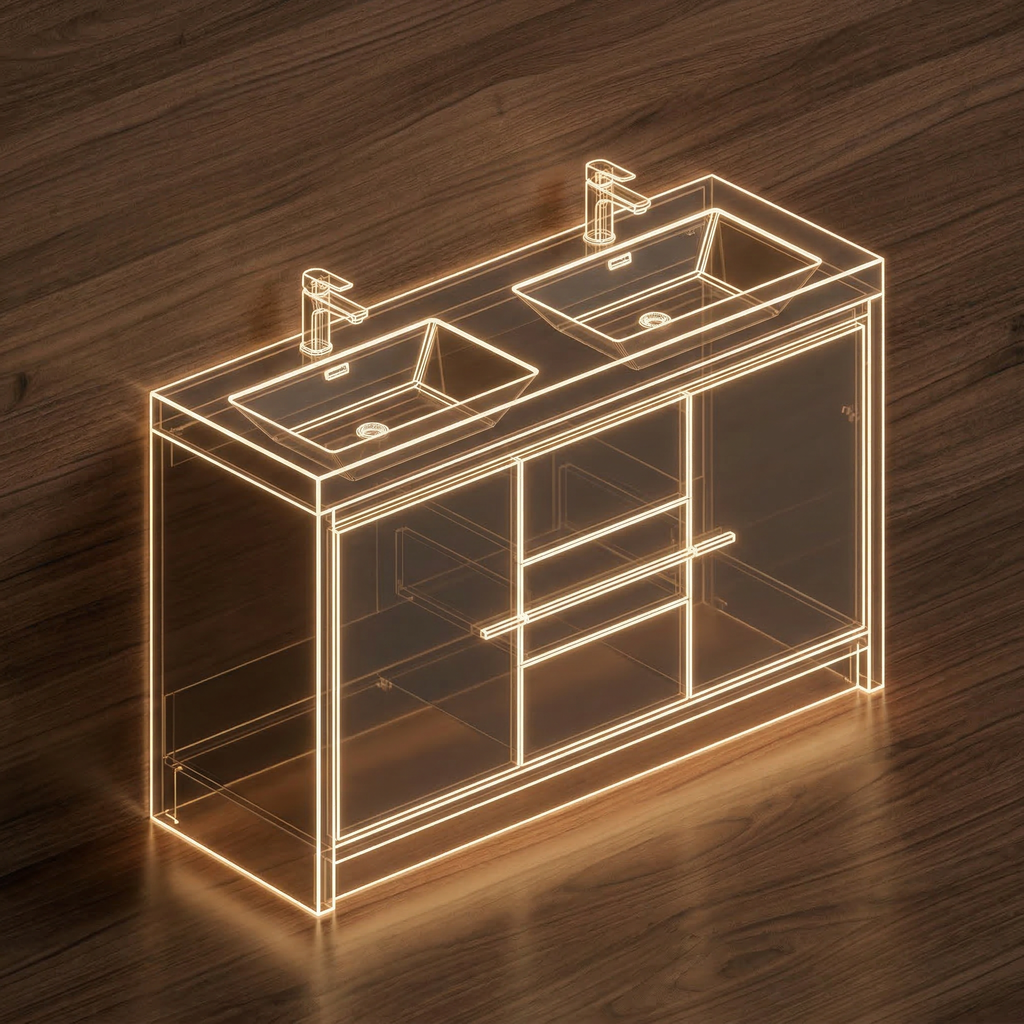 Walnut Vanities - Golden Elite Deco