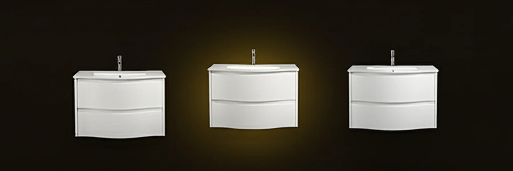 Wave Collection - Modern White Bathroom Vanities