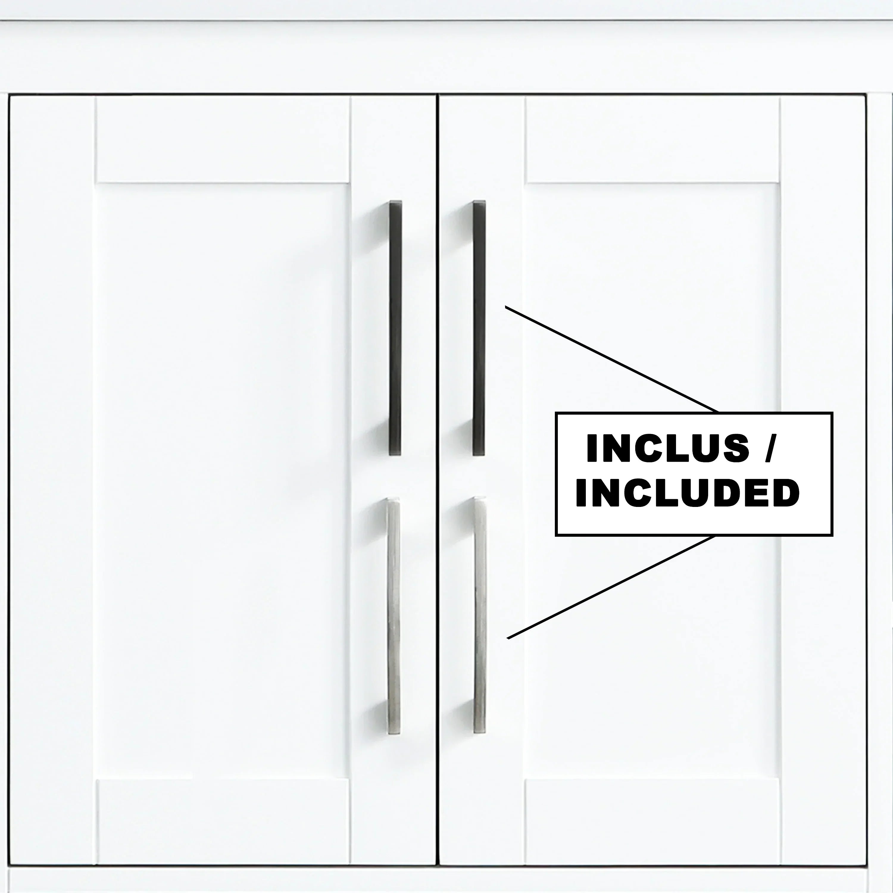 48" White Freestanding Bathroom Vanity with Engineered Calcutta Marble Countertop