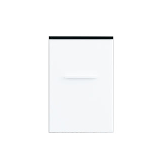 12" Matte White Wall Mount Middle Cabinet with Black Tempered Glass Countertop