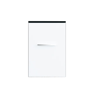 12" Matte White Wall Mount Middle Cabinet with Black Tempered Glass Countertop