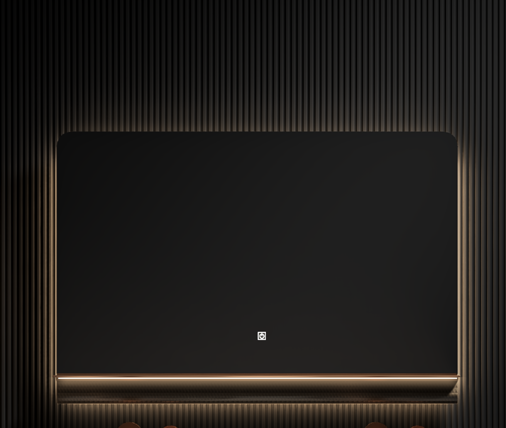 46" Champagne LED Mirror with Dimmable LED & Temperature Display