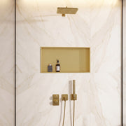 Niche de douche en acier inoxydable doré champagne 24" x 12" à compartiment unique