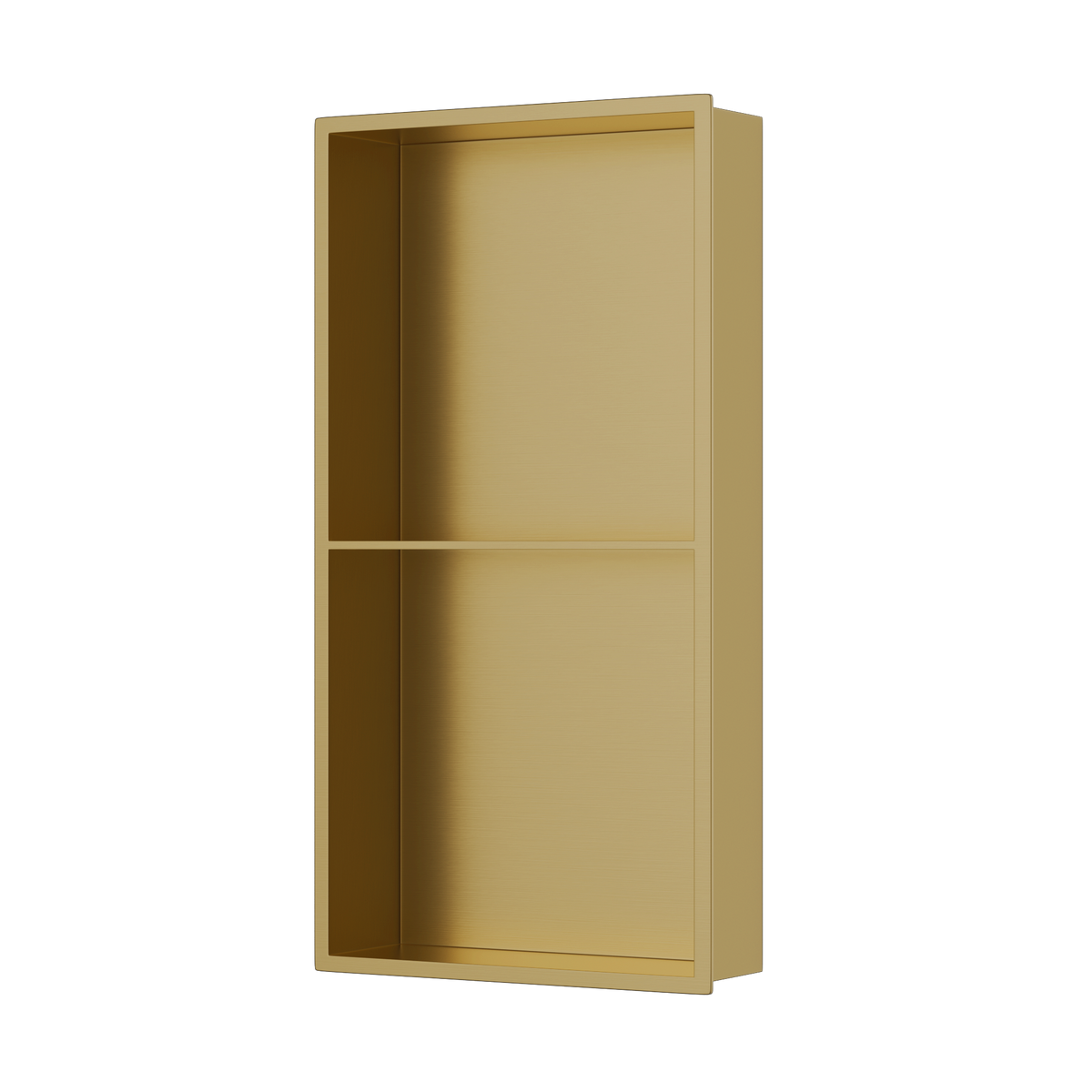 Niche de douche en acier inoxydable doré champagne, 12 po x 24 po, 2 compartiments