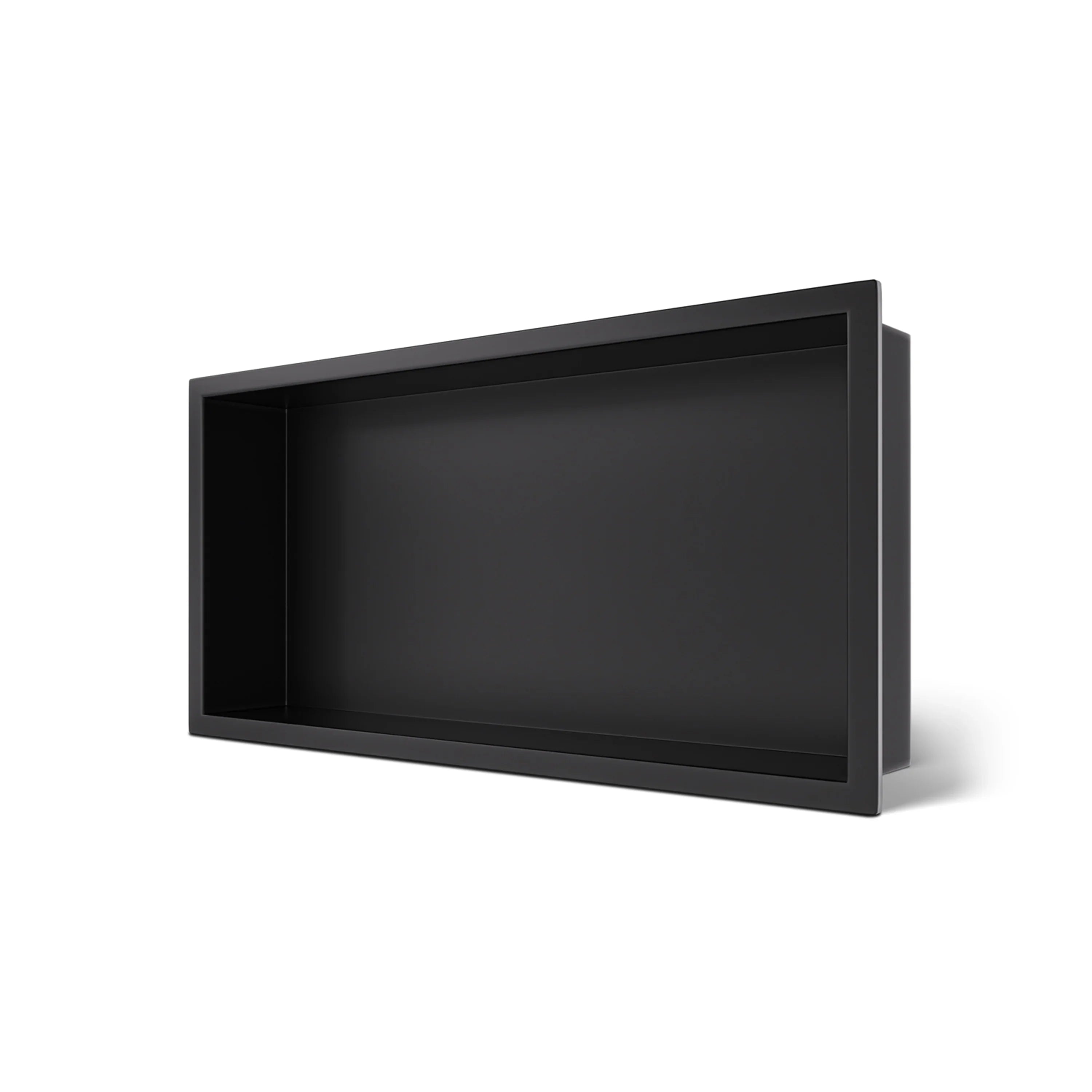 24" x 12" Black Stainless Steel Shower Niche with Single Compartment