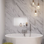 Niche de douche en acier inoxydable blanc mat de 24 po x 12 po avec un seul compartiment