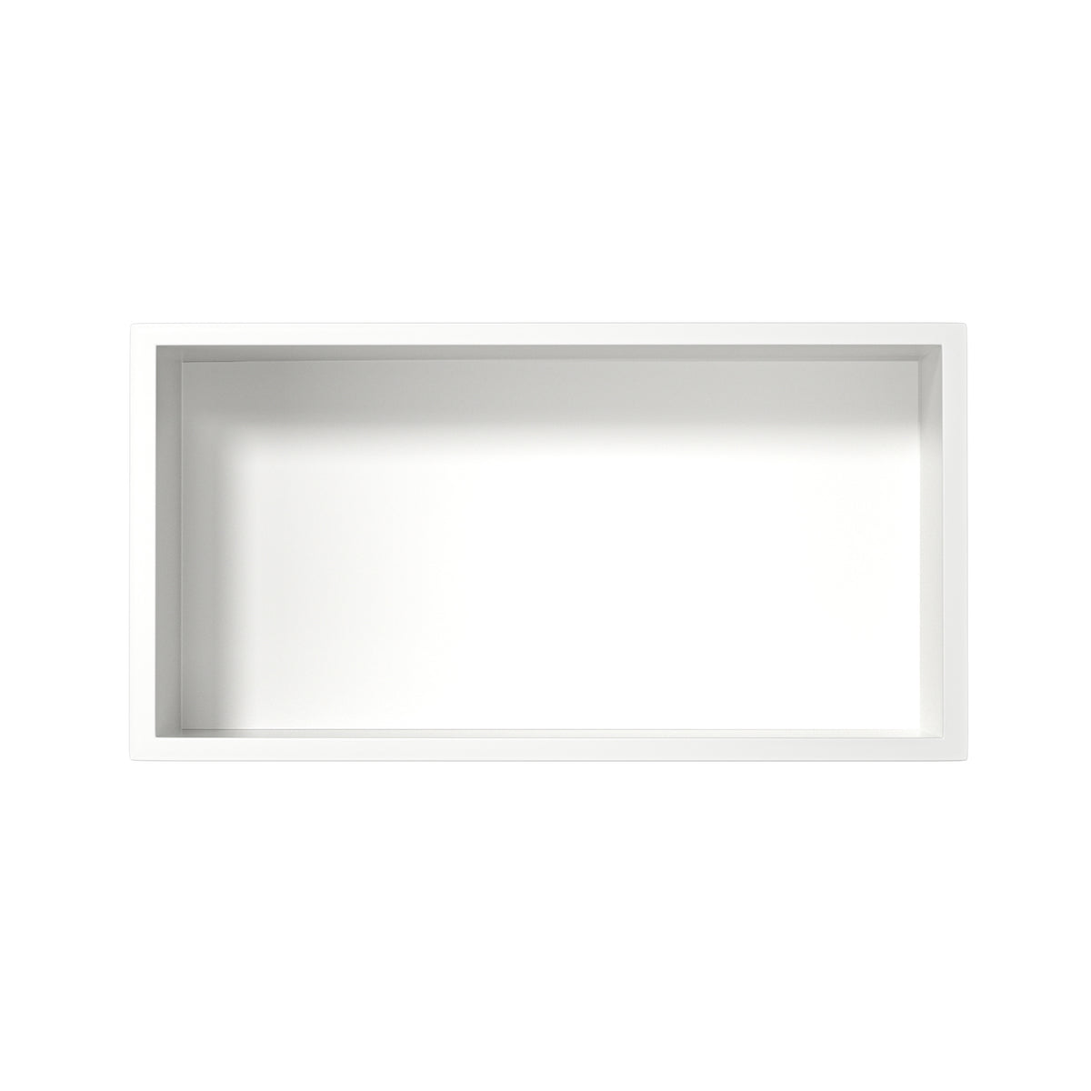 Niche de douche en acier inoxydable blanc mat de 24 po x 12 po avec un seul compartiment