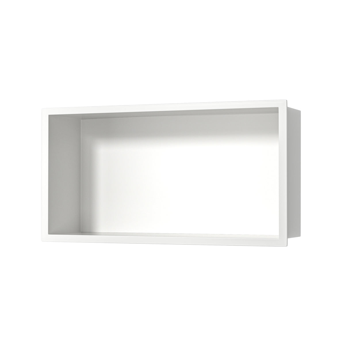 Niche de douche en acier inoxydable blanc mat de 24 po x 12 po avec un seul compartiment