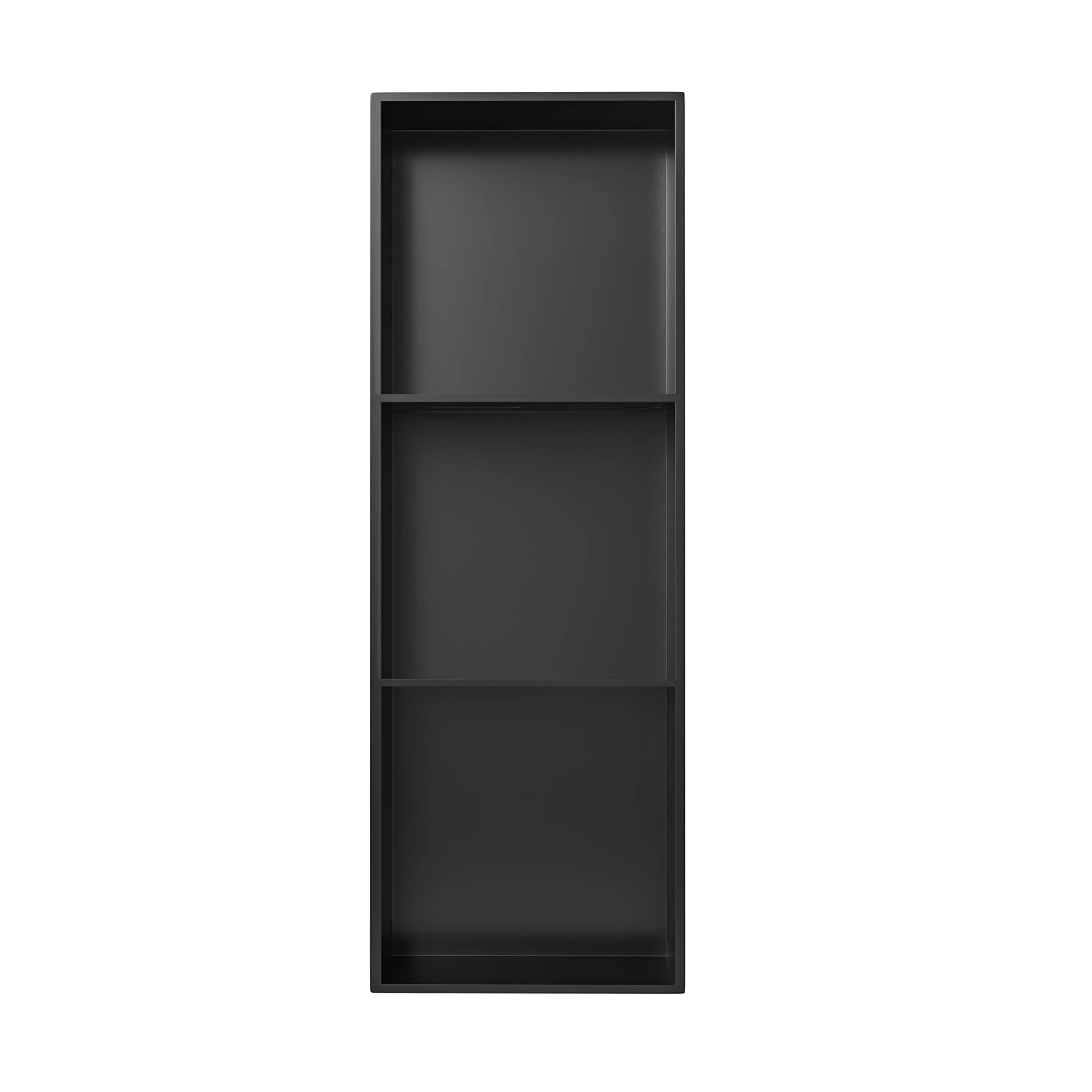 12" x 36" Black Stainless Steel Shower Niche, 3 Compartments