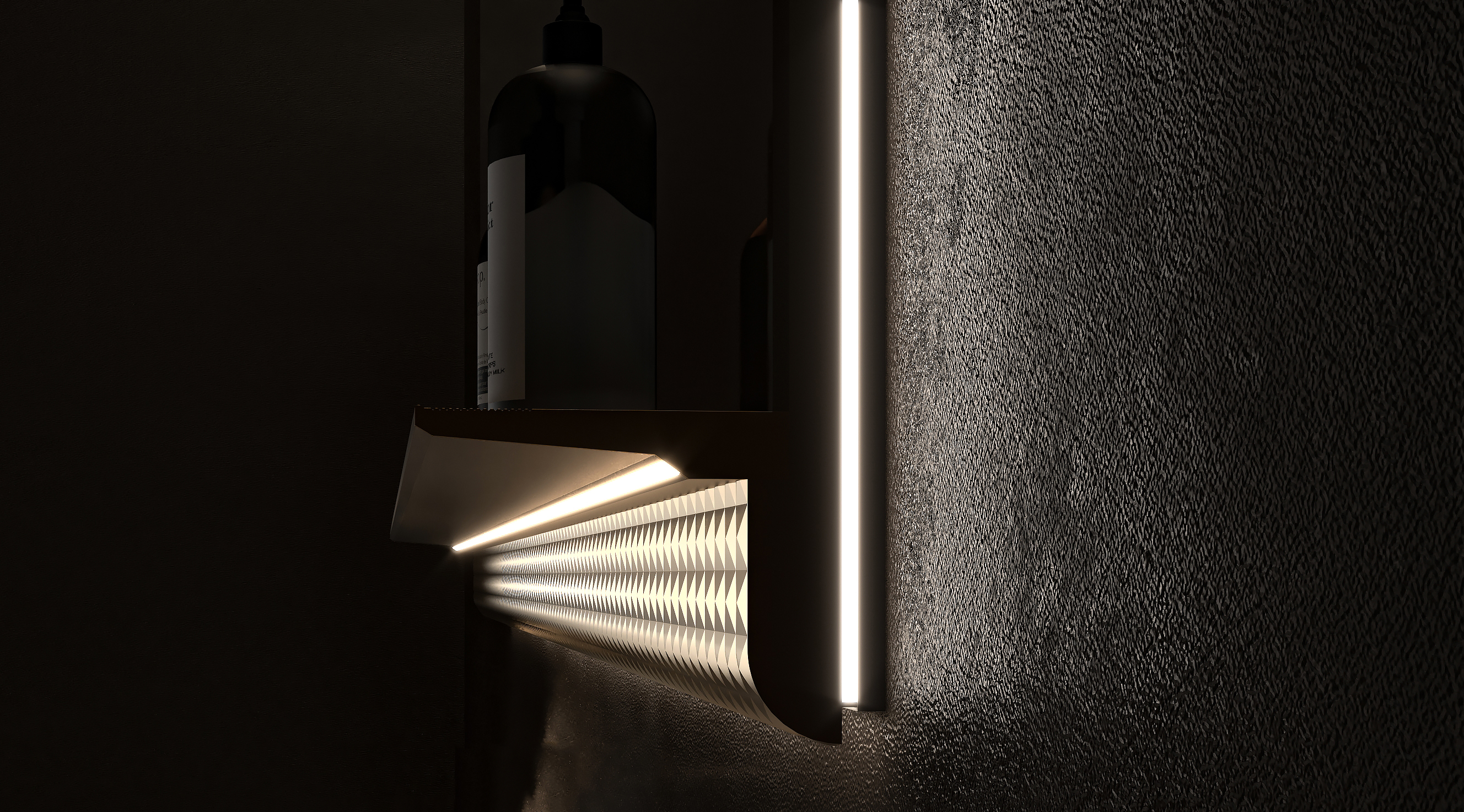 69" Champagne LED Bathroom Mirror with Dimming Function