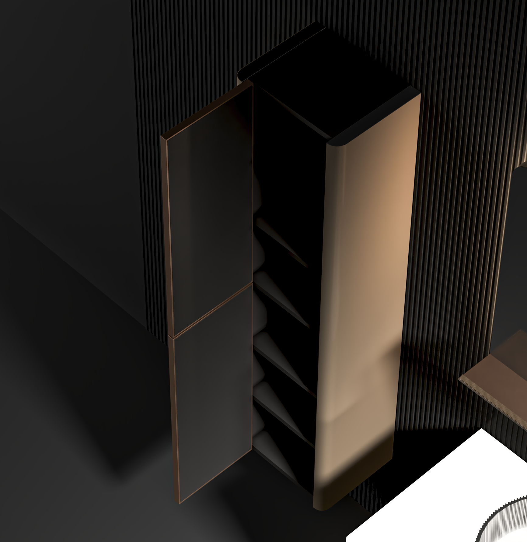 Armoire Murale Réversible Champagne 2 Portes avec Tablettes