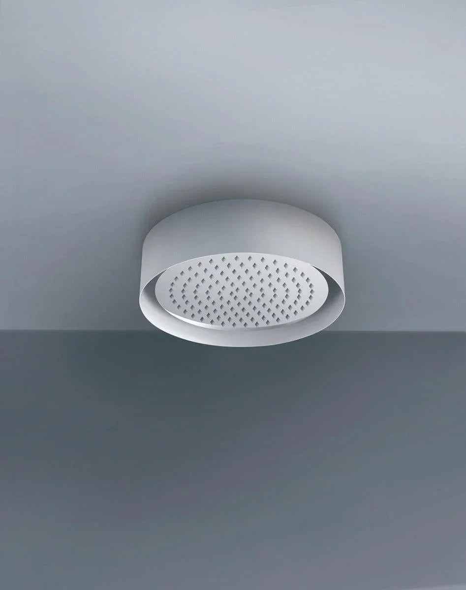 Showerhead White and Chrome with LED - Round - Golden Elite Deco