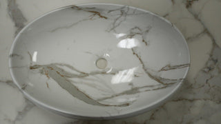 Porcelain Vessel Sink - Oval - Golden Elite Deco
