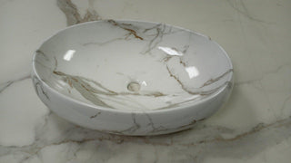 Porcelain Vessel Sink - Oval - Golden Elite Deco