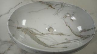 Porcelain Vessel Sink - Oval - Golden Elite Deco