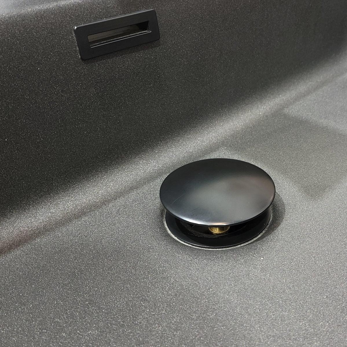 Meuble-Lavabo Mural 48po Noir avec Comptoir de Quartz d'ingénierie Noir