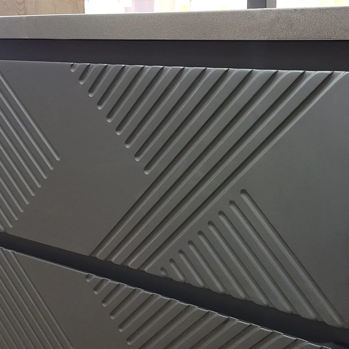 Meuble-lavabo mural noir 36" avec Comptoir en quartz noir conçu Roxboro