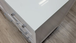 Meuble-Lavabo Autoportant 48po Blanc avec Comptoir de Quartz Blanc
