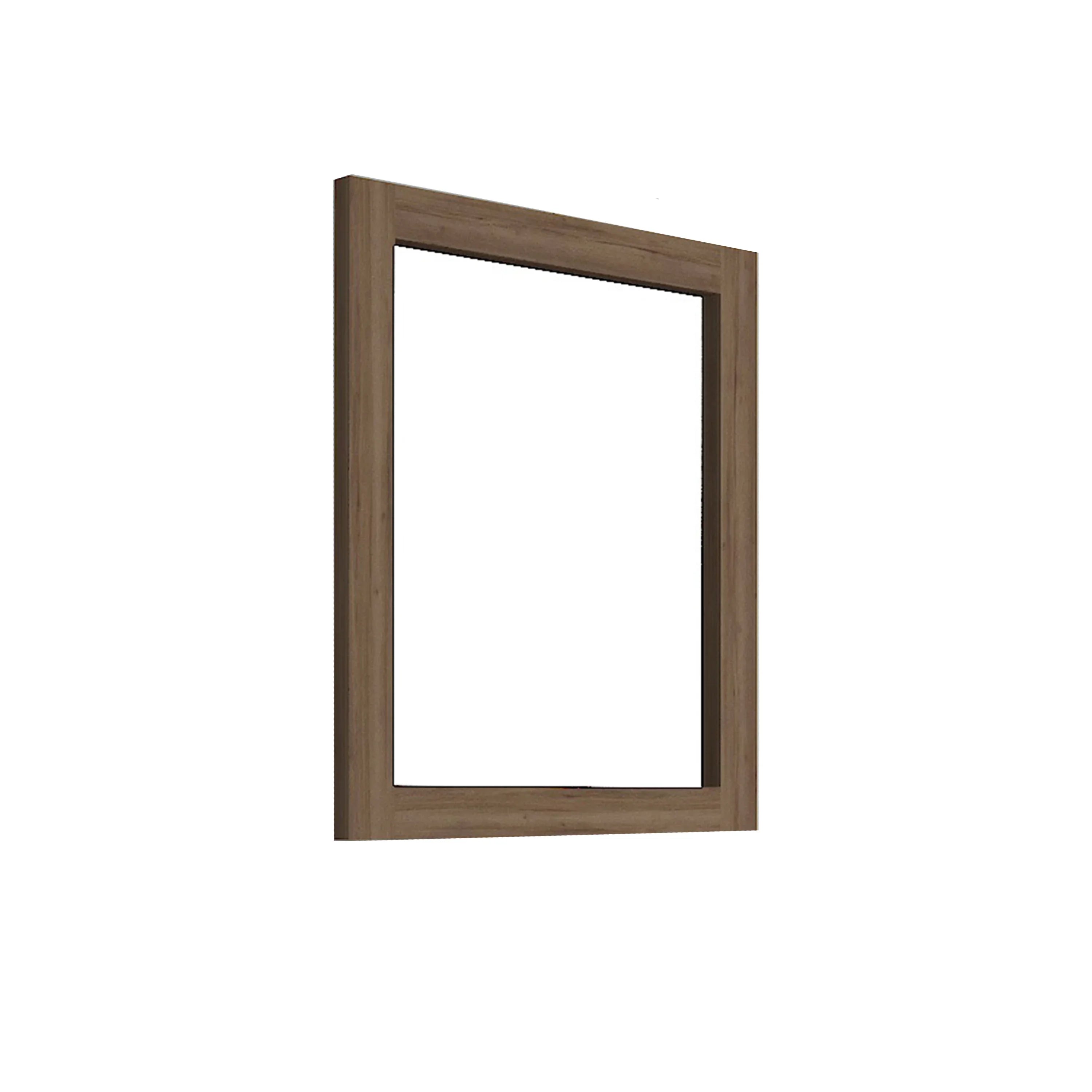 Miroir Rectangulaire Encadré en Chêne Givré 24" - Conçu pour Installation Horizontale & Verticale