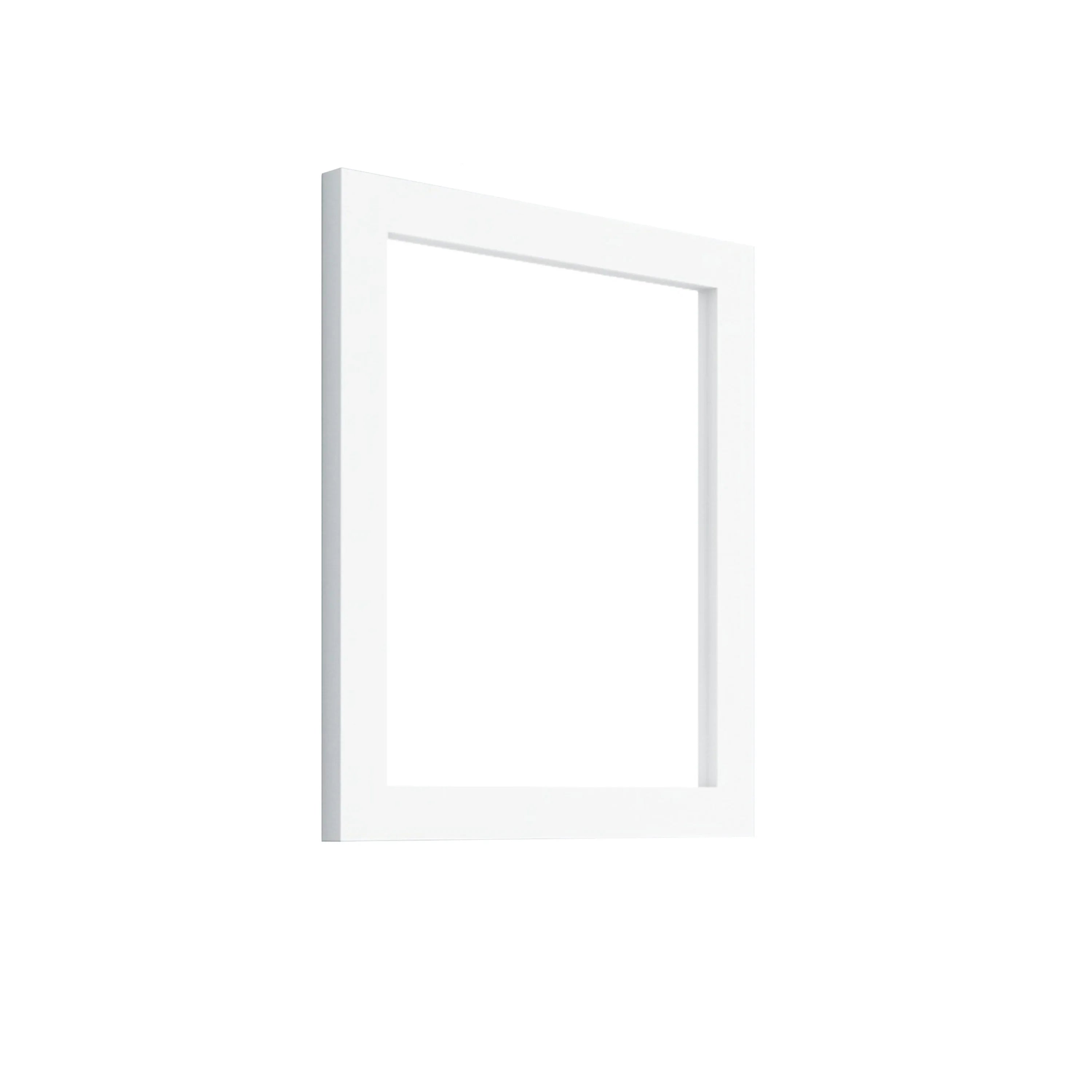 24" Matte White Rectangular Framed Bathroom Mirror