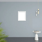 24" Matte White Rectangular Framed Bathroom Mirror