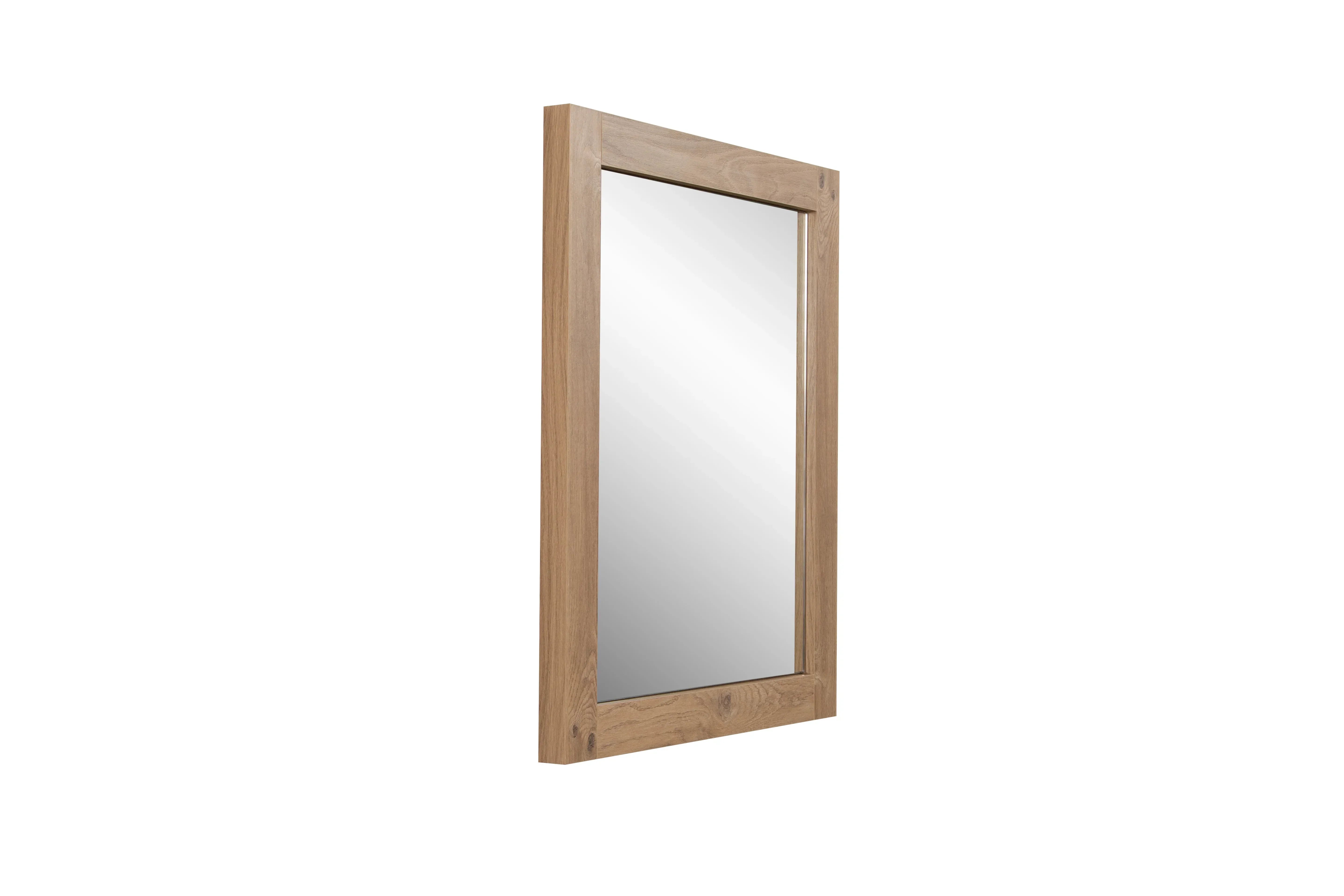 24" Rectangular Bathroom Mirror with Rough Oak Frame