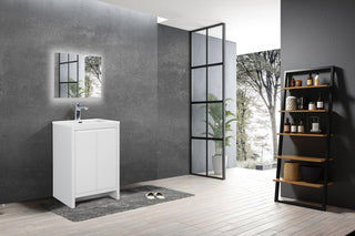 Meuble-Lavabo Autoportant 24po Blanc avec Comptoir de Polymarbre Blanc