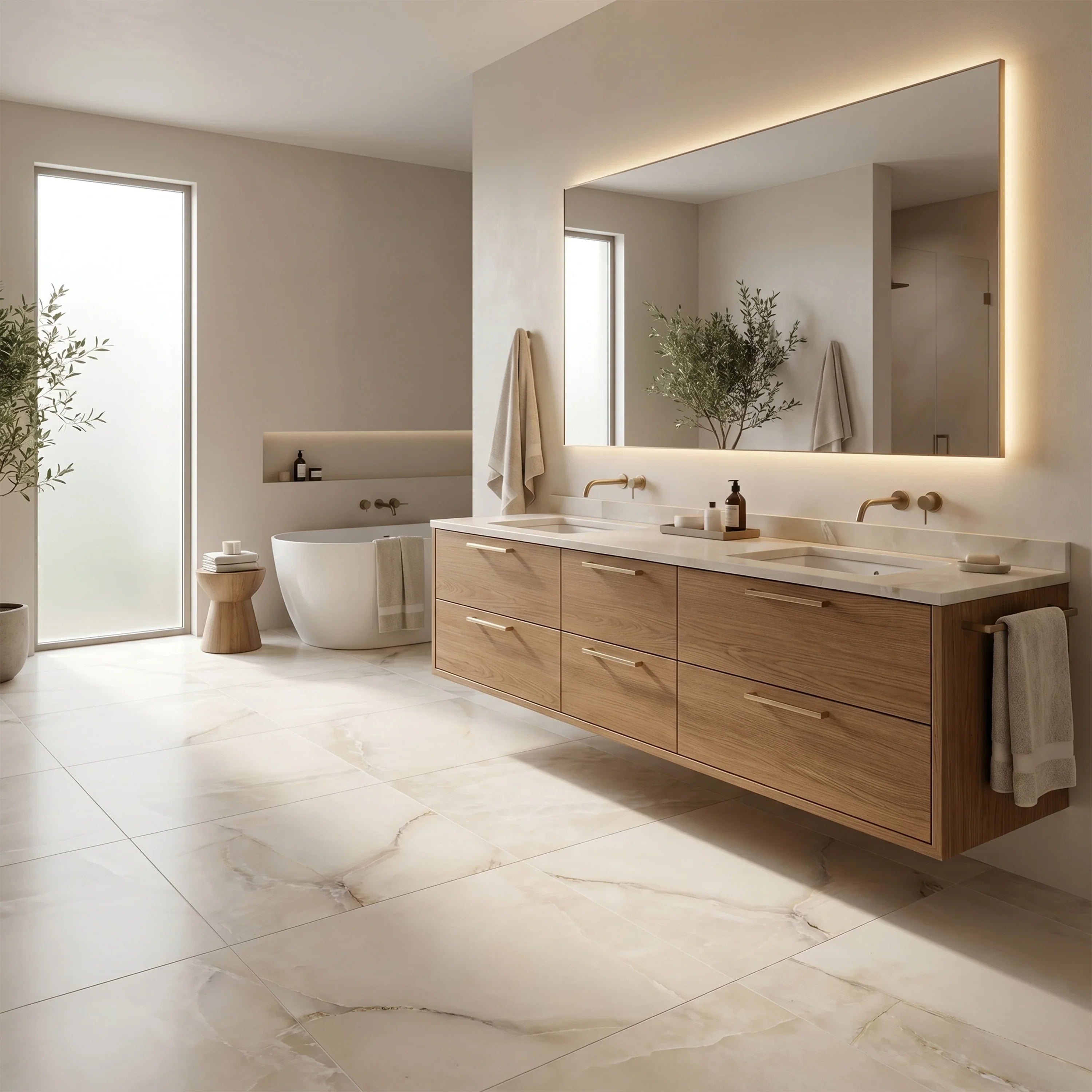 Tuile en porcelaine 24po x 24po - Onyx Classique Mat