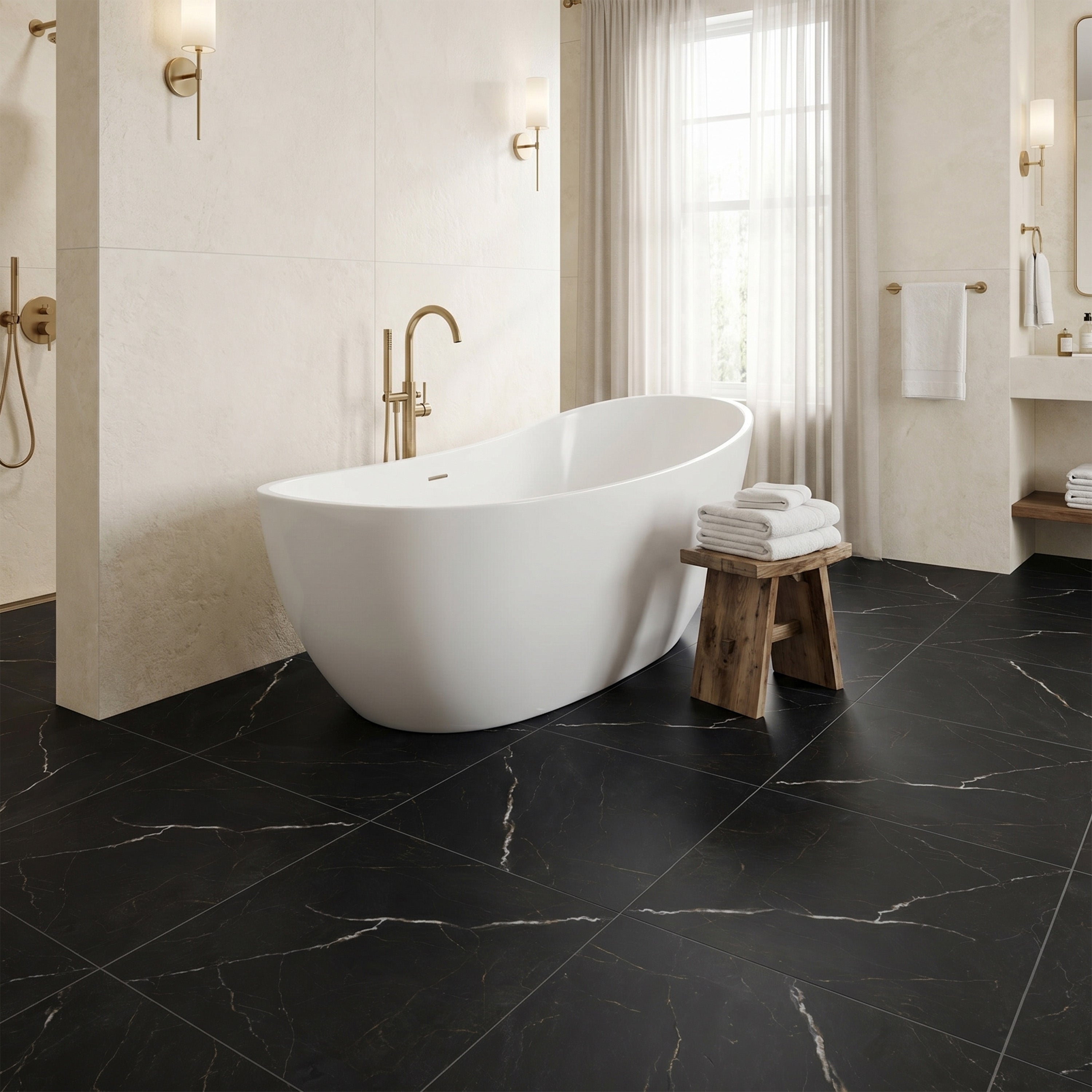 Tuiles en Porcelaine 24po x 24po Rockwood Charcoal - Fini Mat