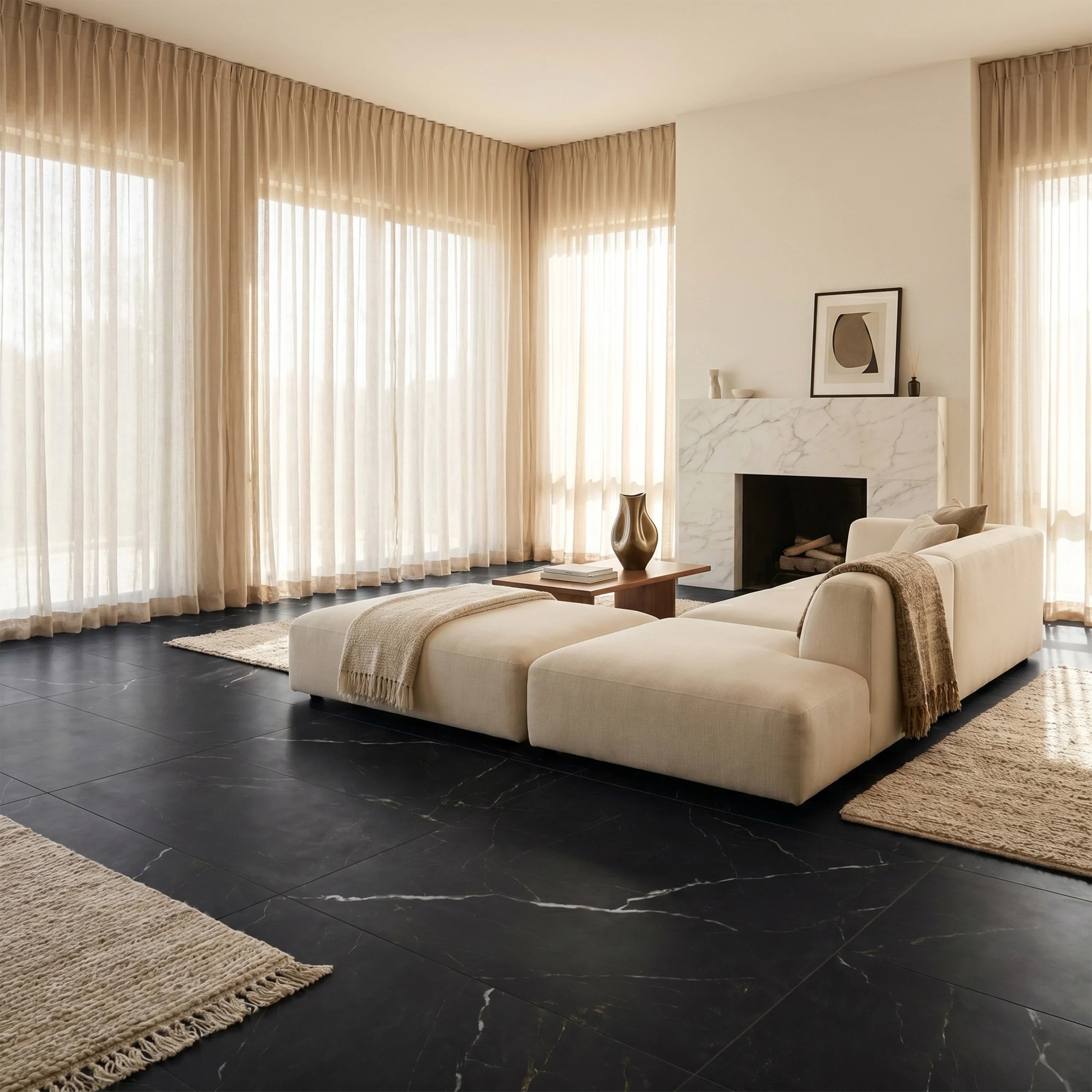 24" x 24" Rockwood Charcoal Porcelain Tile - Matte Finish