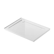 Base de douche acrylique rectangulaire blanche 48po x 36po avec drain linéaire gauche - Installation 2 murs