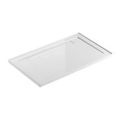 Base de douche acrylique rectangulaire blanche 60po x 36po avec drain linéaire à droite - Installation 2 murs